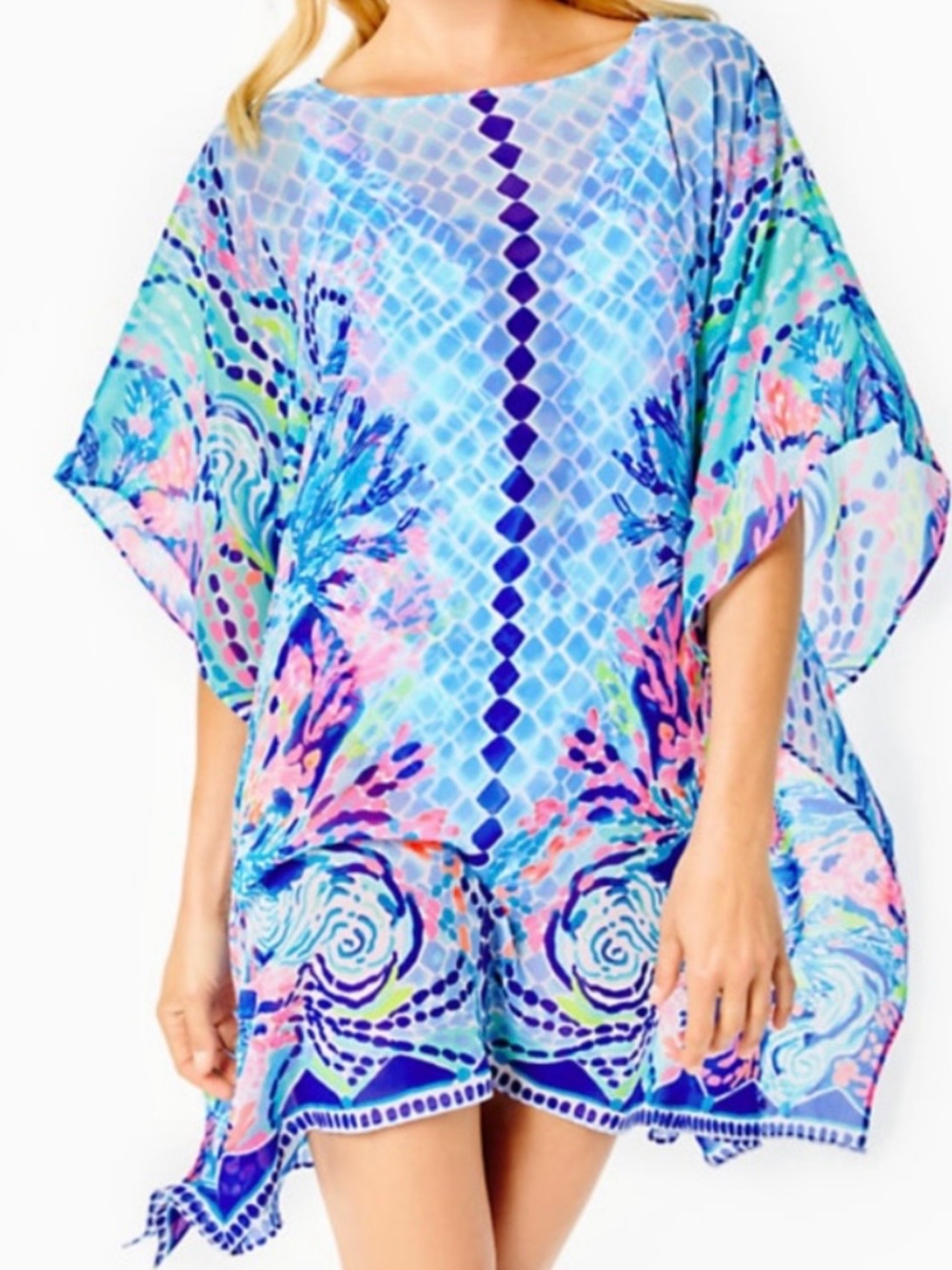 Lilly Pulitzer Alvaro Swim Coverup Multi Hidden Treasure Engineered